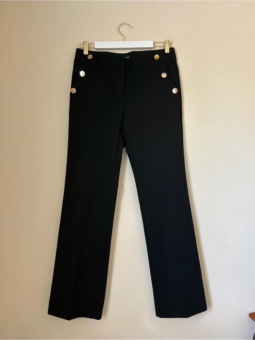 LOFT Marisa Trouser Pants with Gold Button Detail